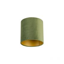 QAZQA cilinder velours - Abatjour - Ø 200 mm - Vert -
