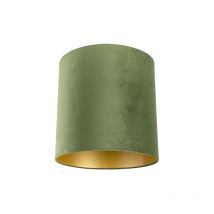Cilinder velours - Abatjour - ø 400 mm - Vert - - Qazqa