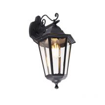 Qazqa - Clásico/Antiguo Farol de pared clásico negro IP44 - Havana Down Acero inoxidable /Acero Redonda Adecuado para led Max. 1 x 60 Watt