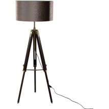 QAZQA cortin shade - Lampadaire avec Abat-Jour - 1 lumière - H 175 mm - Marron - Classique/Antique - éclairage intérieur - Salon I Chambre I Cuisine