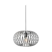Qazqa - Diseño Lámpara colgante de diseño negra - Johanna Acero Redonda Adecuado para led Max. 1 x 40 Watt