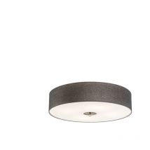 Drum jute - Plafonnier avec Abat-Jour - 4 lumière - ø 500 mm - Gris - Rustique, Moderne - éclairage intérieur - Salon i Chambre - Qazqa