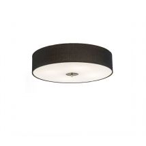 Drum jute - Plafonnier avec Abat-Jour - 4 lumière - ø 500 mm - Noir - Rustique, Moderne - éclairage intérieur - Salon i Chambre i Cuisine i Salle à