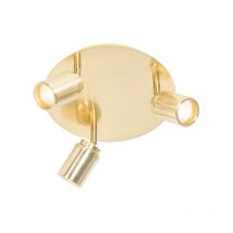 QAZQA ducha - Spot plafond, plafonnier - 3 lumière - Ø 25 cm - Doré/Laiton - Moderne - éclairage intérieur - Salle de bains