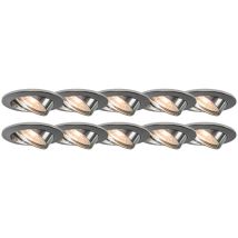 Edu led - Spot encastrable - 10 pièces - ø 8.2 cm - Chrome - Moderne - éclairage intérieur - Salon i Chambre i Cuisine i Salle à manger - Qazqa