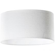 Extra schuin linnen - Abatjour - l 35 cm - Blanc - Moderne - - Qazqa