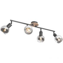 Faretto vidro - Moderno - Vetro,Legno - Grigio/Nero/Marrone - Oblungo Max. 4 x Watt - Qazqa