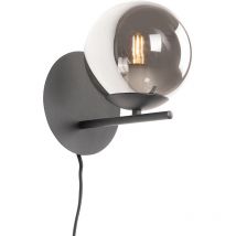 Flore - Applique murale avec interrupteur - 1 lumière - ø 15 cm - Noir - Design - éclairage intérieur - Salon i Chambre i Cuisine i Salle à manger