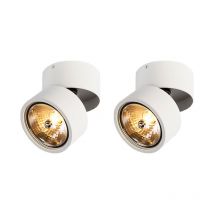 Goninetubo - Spot plafond, plafonnier - 1 lumière - ø 12 cm - Blanc - Rustique - éclairage intérieur - Salon i Chambre i Cuisine i Salle à manger