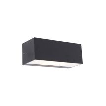 Houks - Applique murale - 1 lumière - l 23 cm - Noir - Moderne - éclairage extérieur - Garage / cellier - Qazqa