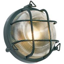 Industrial Lámpara de pared y techo para exterior verde oscuro redonda IP44 - Noutica Aluminio /Vidrio Redonda Adecuado para led Max. 1 x 15 Watt