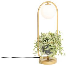 Isabella - Lampe de table - 1 lumière - l 20 cm - Doré/Laiton - Art Deco, Design - éclairage intérieur - Salon i Chambre i Cuisine i Salle à manger