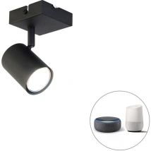 Jeana - led Smart Dimmable Spot plafond, plafonnierincl. wifi variateur inclus - 1 lumière - l 10.5 cm - Noir - Moderne - éclairage intérieur - Salon