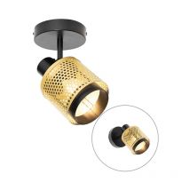 Kayden - Spot mural et plafond - 1 lumière - l 12 cm - Noir et Or - Rustique - éclairage intérieur - Salon i Chambre i Cuisine i Salle à manger
