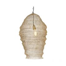 Lampada a sospensione nidum - Orientale - Acciaio - Oro/Ottone - Oblungo Max. 1 x Watt - Qazqa