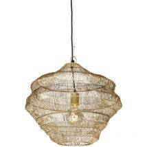 Lampada a sospensione vadi - Orientale - Acciaio - Oro/Ottone - Tondo Max. 1 x Watt - Qazqa