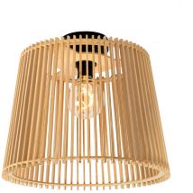 Lampada da soffitto jayla - rustico - Legno,Acciaio - Legno/Nero - Tondo Max. 1 x Watt - Qazqa