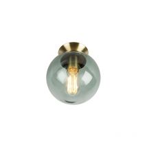 Lampada da soffitto pallon - Art déco - Vetro,Acciaio - Verde/Oro/Ottone - Sfera Max. 1 x Watt - Qazqa