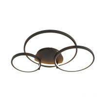 QAZQA Lampada da soffitto rondas - Design - Acciaio,Alluminio,Plastico - Nero - Tondo (non sostituibile) LED Max. 3 x 30 Watt