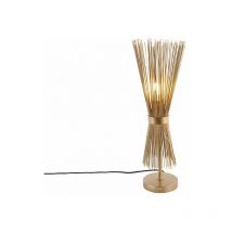 QAZQA Lampada da tavolo broom - rustico - Acciaio - Oro/Ottone - Tondo Max. 1 x Watt