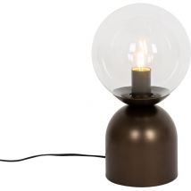 Lampada da tavolo pallontrend - Chic da hotel - Acciaio,Vetro - Bronzo - Sfera Max. 1 x Watt - Qazqa