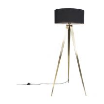 Lampada da tavolo tripode ilse - Moderno - Tessuto,Acciaio - Ottone/Nero - Oblungo Max. 1 x Watt - Qazqa