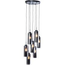 Laura - led SmartSuspensionincl. wifi - 7 lumière - ø 50 cm - Noir - Moderne - éclairage intérieur - Salon i Chambre i Cuisine i Salle à manger