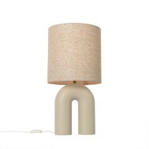 Qazqa - lotti - Lampe de table - 1 lumière - ø 30 cm - Beige - Design, Moderne - éclairage intérieur - Salon i Chambre i Cuisine i Salle à manger