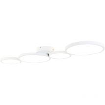 Qazqa - lupolo - led Dimmable Plafonnier variateur inclus - 4 lumière - l 100 cm - Blanc - Design - éclairage intérieur - Salon i Chambre i Cuisine i