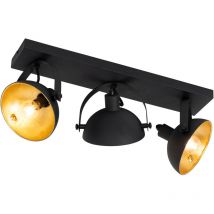 Magnax - Spot plafond, plafonnier - 3 lumière - l 57.9 cm - Noir et Or - Rustique - éclairage intérieur - Salon - Qazqa
