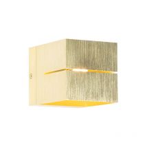 QAZQA Moderno Lámpara de pared inteligente dorada 9,7 cm con Wi-Fi G9 - Transfer Aluminio Cuadrada Adecuado para LED Max. 1 x 2.5 Watt