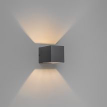 Moderno Aplique moderno gris oscuro - transfer Aluminio Cuadrada Adecuado para led Max. 1 x 40 Watt - Qazqa