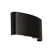 Qazqa - Moderno Lámpara de pared exterior negra con led 6 luces IP54 - Silly Aluminio /Plástico Alargada Incluye led Max. 6 x 6 Watt