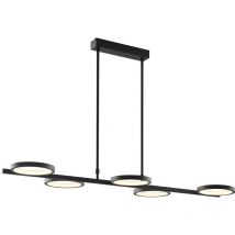 Moderno Lámpara colgante moderna negra con led regulable en 3 pasos 5 luces - Vivé Aluminio /Acero Alargada Incluye led Max. 5 x 30 Watt - Qazqa
