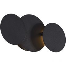 QAZQA Moderno Lámpara de pared moderna negra con LED de 3 niveles regulables 3-luces - Sunrise Metálica Redonda Incluye LED Max. 3 x 12 Watt