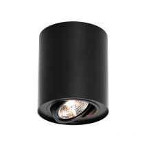 Moderno Foco de techo moderno negro giratorio e inclinable AR70 - Rondoo Up Aluminio Cilíndra Adecuado para led Max. 1 x 15 Watt - Qazqa