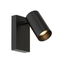 Qazqa - Moderno Aplique moderno negro regulable con interruptor - Jeana Luxe Aluminio /Acero Rectangular Adecuado para led Max. 1 x 10 Watt
