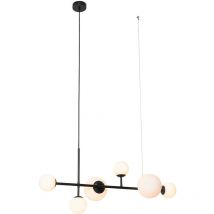 Monaco - Suspension multiples - 6 lumière - l 91 cm - Noir - Moderne - éclairage intérieur - Salon i Chambre i Cuisine i Salle à manger - Qazqa
