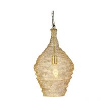 Qazqa - Oriental Lámpara colgante oriental dorada 30 cm - Nidum Acero Redonda Adecuado para led Max. 1 x 25 Watt