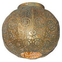 Qazqa - Oriental Plafón inteligente dorado con verde de 28,5 cm con WiFi A60 - Baloo Acero Esfera Adecuado para led Max. 1 x 4.9 Watt