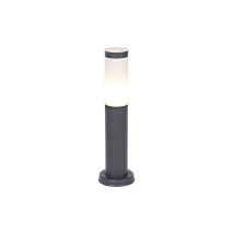 Palo da terrazza rox - Moderno - Plastico,Acciaio inossidabile - Grigio scuro - Cilindro/Tondo Max. 1 x Watt - Qazqa