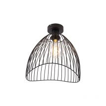 QAZQA pua - Plafonnier - 1 lumière - Ø 29 cm - Noir - Design - éclairage intérieur - Salon I Chambre I Cuisine I Salle à manger