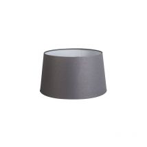 Rond schuin linnen - Abatjour - ø 350 mm - Gris foncé - - Qazqa