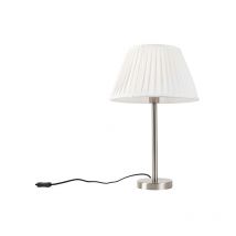 Qazqa - simplo - Lampe de table avec Abat-Jour - 1 lumière - ø 35 cm - Blanc - Design, Classique/Antique - éclairage intérieur - Salon i Chambre