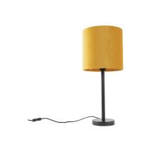 Qazqa - simplo - Lampe de table avec Abat-Jour - 1 lumière - ø 250 mm - Jaune - Moderne - éclairage intérieur - Salon i Chambre