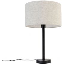 Qazqa - simplo stof - Lampe de table avec Abat-Jour - 1 lumière - ø 35 cm - Noir - Design - éclairage intérieur - Salon i Chambre i Cuisine i Salle à