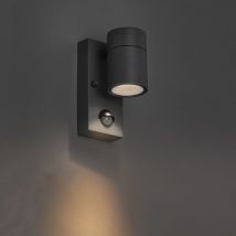 Solo - Eclairage exterieur avec detecteur de mouvement - 1 lumière - h 150 mm - Gris foncé - Moderne - éclairage extérieur - Qazqa