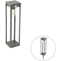 Sonne - led Dimmable Lampe sur pied extérieur solaire variateur inclus - 1 lumière - l 10 cm - Gris foncé - Moderne - éclairage extérieur - Qazqa