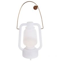 QAZQA storm - LED Dimmable Lampe de Table sans fil rechargeable usb variateur inclus - 1 lumière - L 21 cm - Blanc - Design - éclairage extérieur