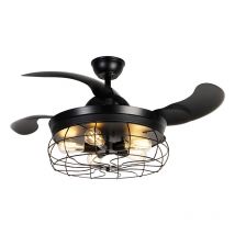 Ventilatori da soffitto gaiola - Industriale - Acciaio,Plastico - Nero - Tondo Max. 5 x Watt - Qazqa